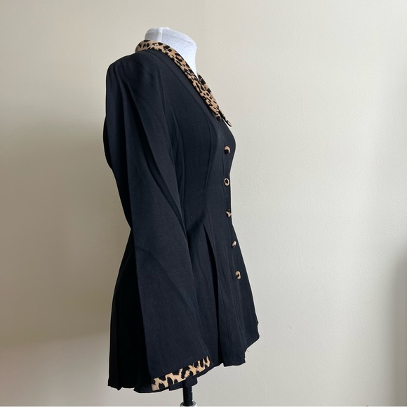 vintage leopard print collar button blouse - Picture 6 of 13